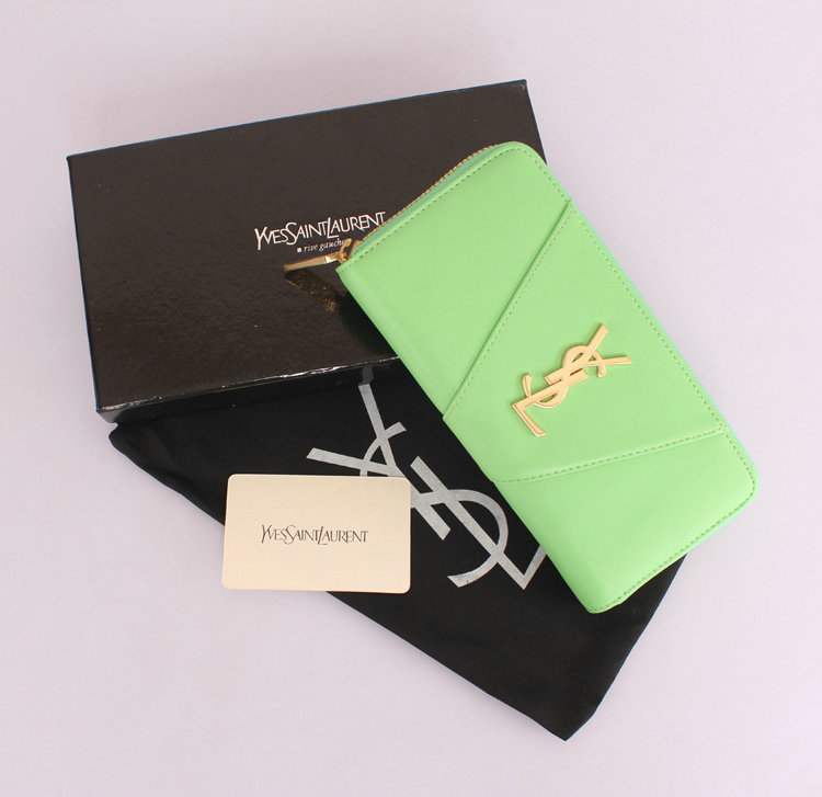 YSL zip wallet 1357 green